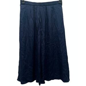 ILGWU navy blue VTG Made in USA handmade pleated skirt midi 50’s secretary sz 12